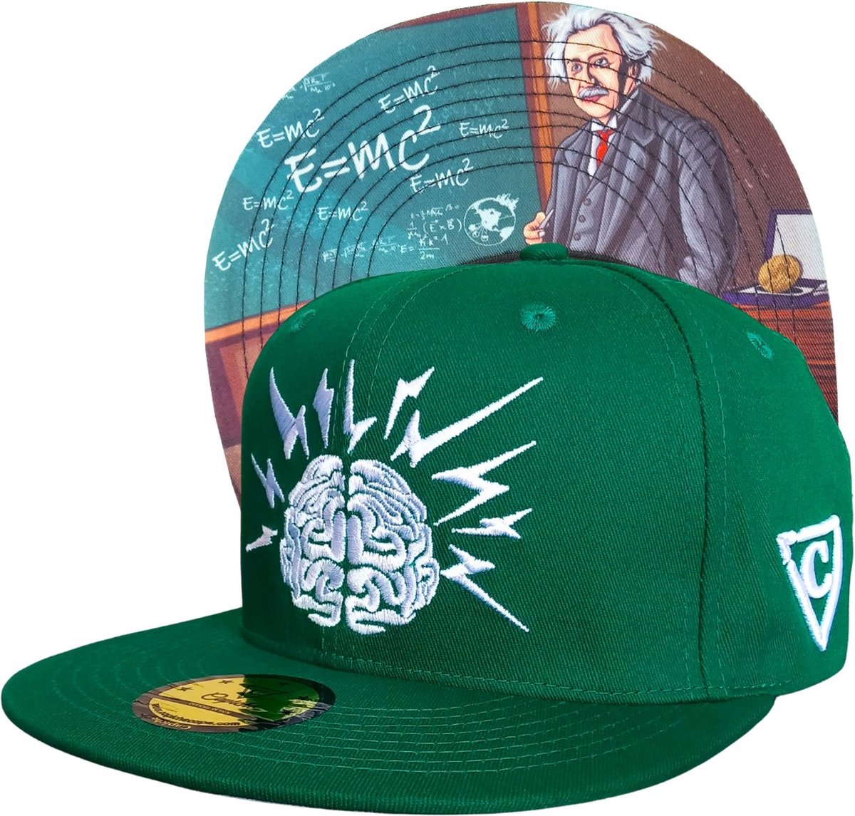 Capiche® Snapback Pet Heren – Einstein – Groen – Verstelbaar met Druksluiting – Sportcap – Baseball Cap – Mannen Pet – Mastermind Pet – Albert Einstein