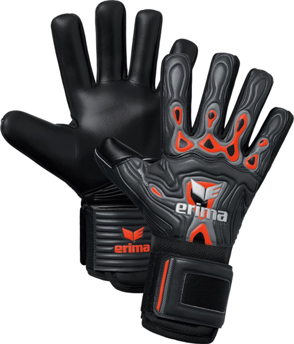 Erima Flex-Ray Hardground Keepershandschoenen Kinderen - Zwart / Koraal | Maat: 5,5