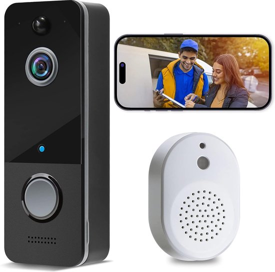 Acheter Sonnette vidéo sans fil avec caméra intelligente, avec Vision  nocturne 450P, stockage Audio bidirectionnel en nuage