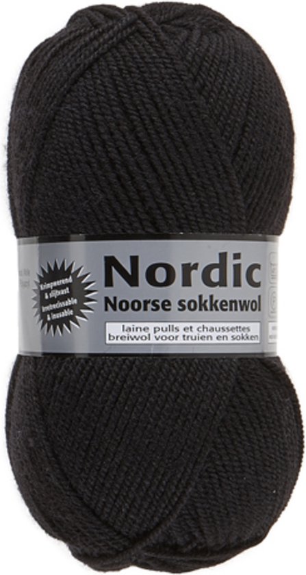 Nordic Noorse Sokkenwol - Lammy Yarns - Nordic - Kleur 012 - Zwart
