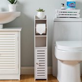 Toiletrolhouder Kolom met toiletrolhouder Toiletrolhouder en toiletborstelhouder 2 in 1 badkamerkast wit gemaakt (wit)