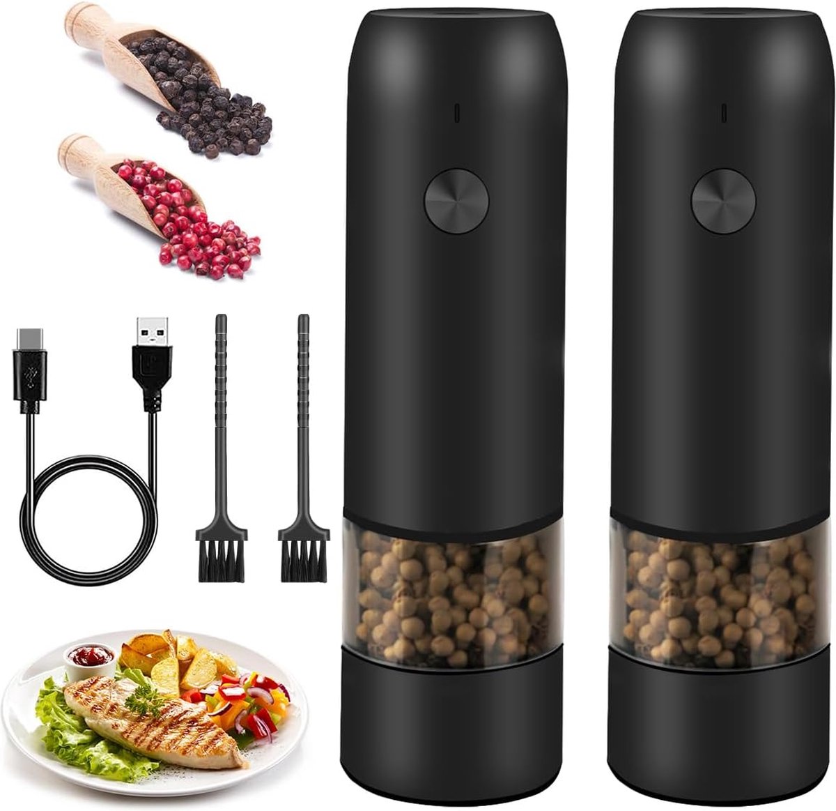 Moulin à Poivre électrique Inox H 21cm