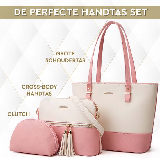 VOXO Premium Dames Handtassen Set 3 delig - Tote bag, Schoudertas,  Crossbody Tas en... | bol