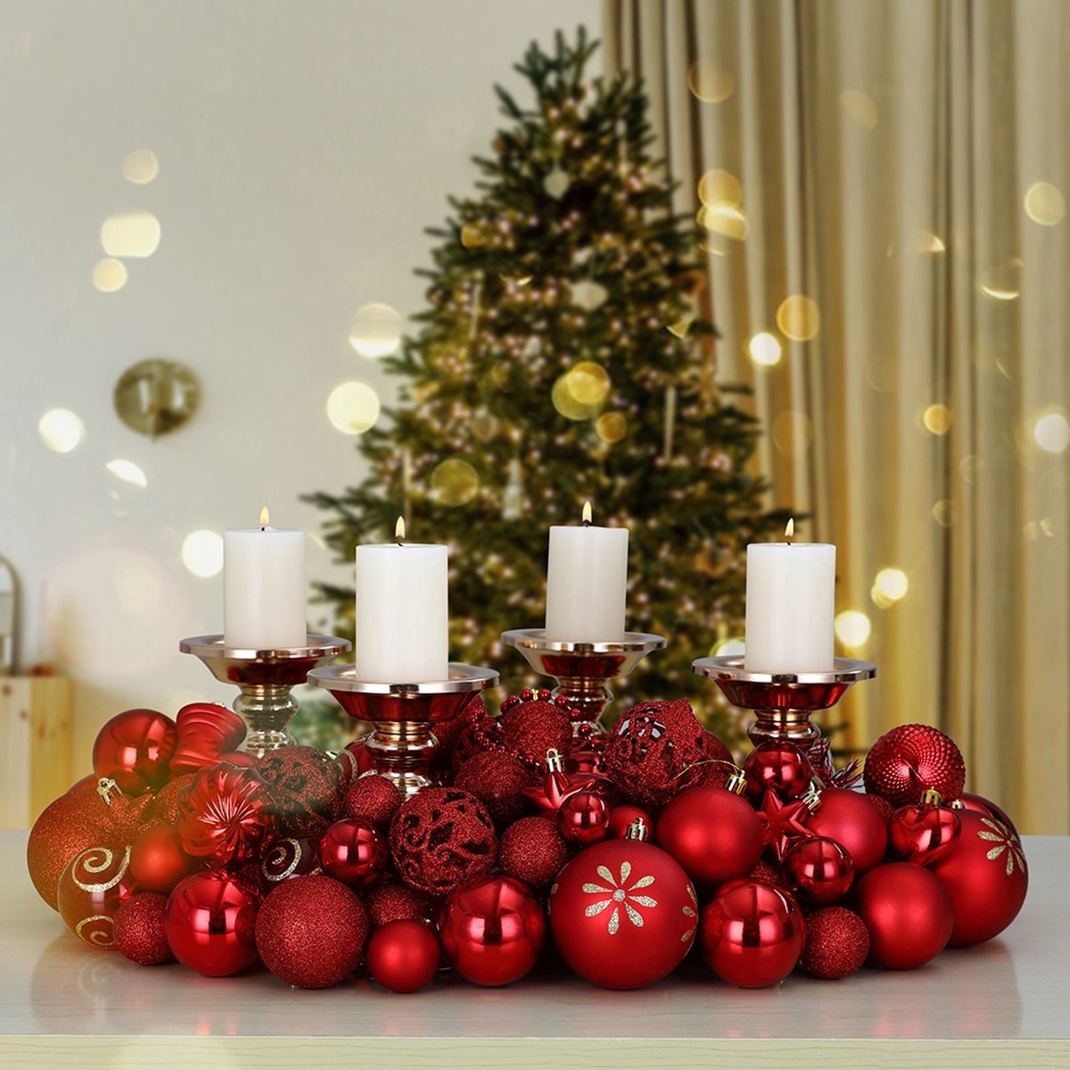 Casaria Kerstballen 100 Stuks - Mat Glanzend - Ø 3 6 cm Rood – foto 6