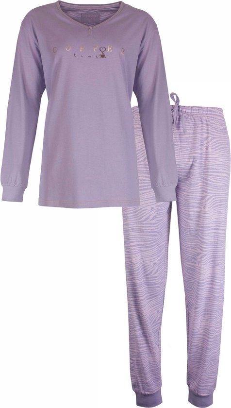 IRPYD1313A Irresistible Dames Pyjama - Paarse Panter print - 100% Gekamde Katoen. - Maten: