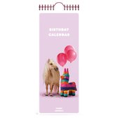 Lannoo Graphics - Birthday Calender - Verjaardagskalender - FUNNY ANIMALS - Pony - 4Talig - 130 x 325 mm