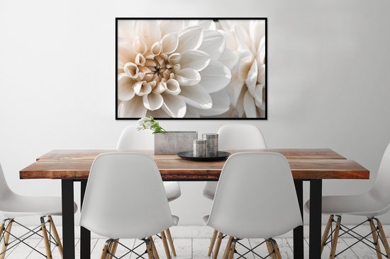 Fotolijst incl. Poster - Bloemen - Wit - Natuur - 120x80 cm - Posterlijst