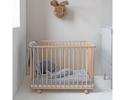 Petite Amélie Baby box 'Tigre' Naturel 100x75cm – Inklapbaar zonder gereedschap – Verstelbare bodem in 3 hoogtes – Soepel verrijdbaar met vergrendelbare wieltjes – Magische speelplek voor je kleintje.