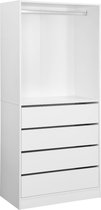 sweeek - Open kledingkast module hangruimte en 4 lades 80cm - modulo