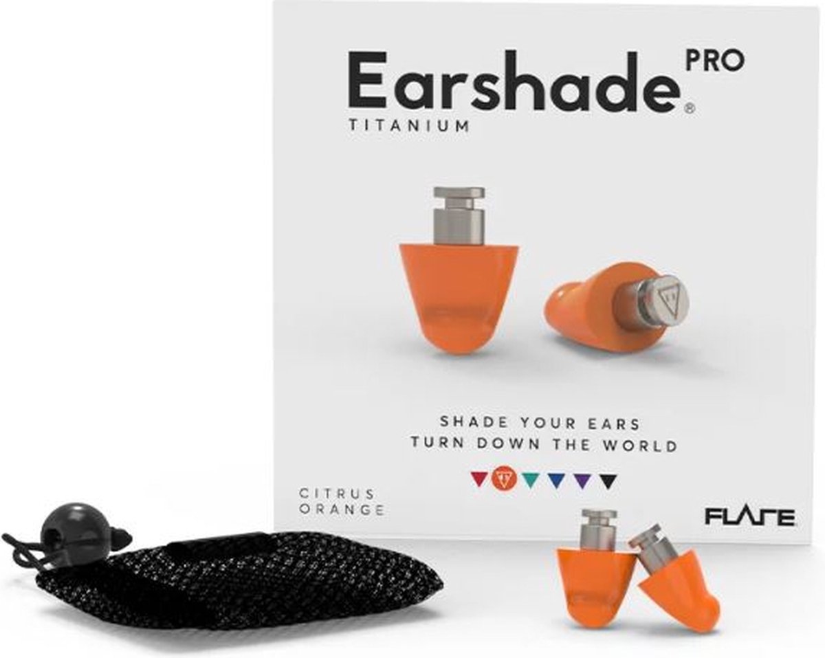 Goedkoopste Flare Audio Earplugs Earshade Pro titanium Citrus Orange