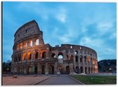 Dibond - Zonsondergang achter Colesseum in Rome, Italië - 40x30 cm Foto op Aluminium (Met Ophangsysteem)