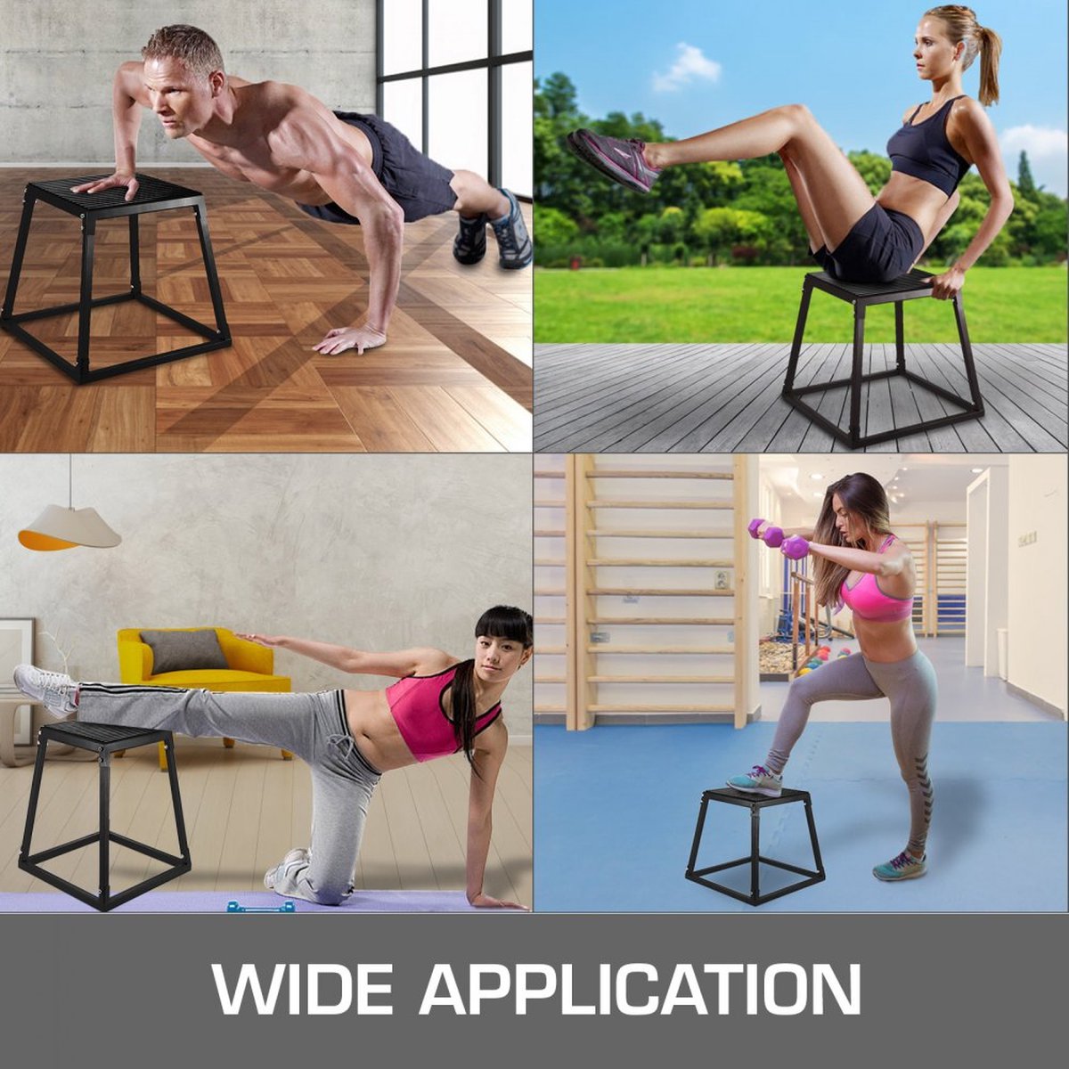 Boîte De Saut Pliométrique 3 En 1 Pliable - PVC, 30x35x40cm, Pour Exercices Fitness, Sauts, équilibre à Domicile