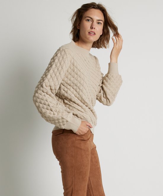 TerStal Dames Vrouwen Pescara Trui Met Schubben Dessin Beige In Maat M bol