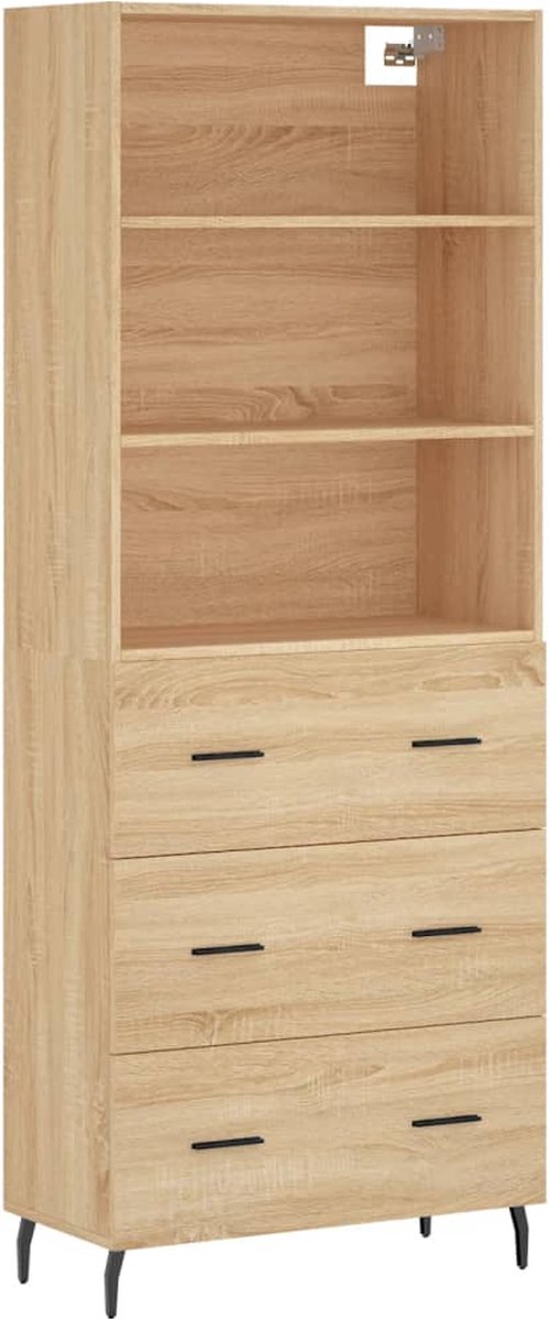 Highboard Oud Hout 69,5 x 34 x 180 cm Bewerkt hout