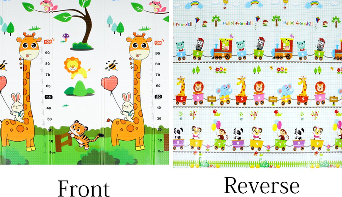 Buxibo - Dubbelzijdige Speelmat Foam - Dik XPE Foam - Kruipmat - Speelkleed - Vloermat - Baby/Peuter & Kind - Multicolor - XPE-002 - 200x180cm — afbeelding 9