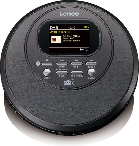Lenco CD-500BK - Lecteur CD portable avec DAB et FM - Bluetooth