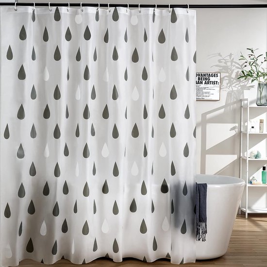 Douchegordijn, transparant, wit, antischimmel, waterdicht badgordijn