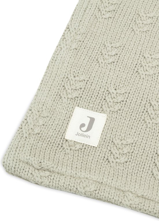 Jollein - Deken Ledikant 100x150cm - Dekentje Baby - Grain Knit - Olive Green/Velour van Jollein — afbeelding 5