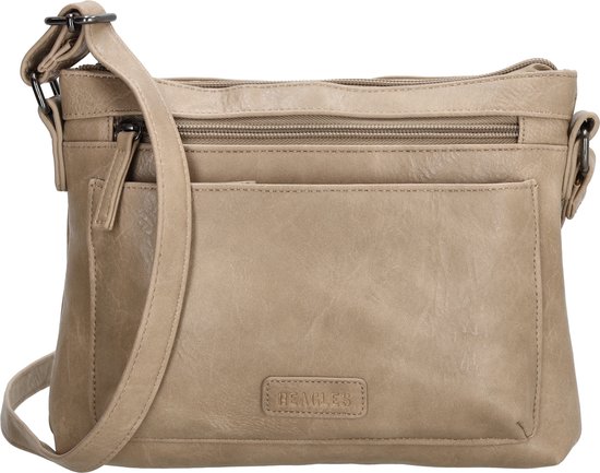 Beagles Murcia Crossbody Schoudertas - Vegan Leer - Handige Ritsvakken - Taupe