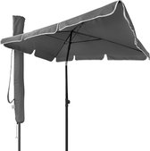 Parasol, kantelbaar, rechthoekig, 200 x 125 cm, 160 g/m², met uv-bescherming, hoogte 2,35 m, polyester, parasol, opvouwbaar, voor buiten, incl. beschermhoes, grijs, 4505823739927