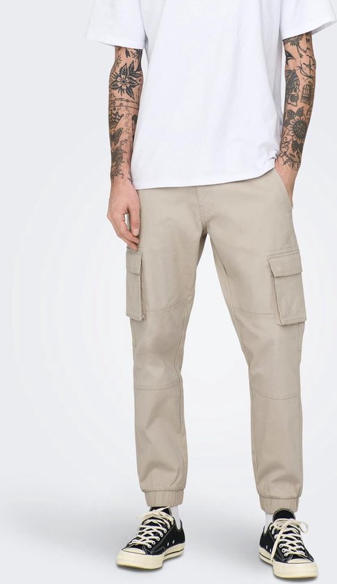 Only & Sons Men's Cargo Trousers Onscam Stage Cargo Cuff Life 6687 Noos, Darkest Spruce