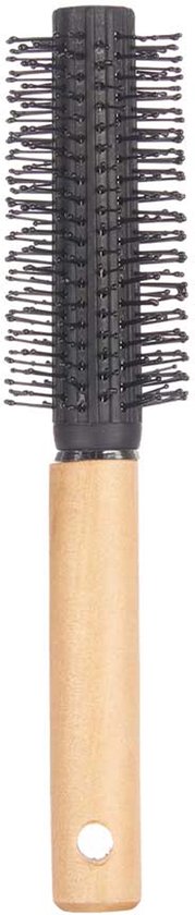 Berilo Haarborstel Malibu rond - Dames - antislip - 24 cm - hout/kunststof