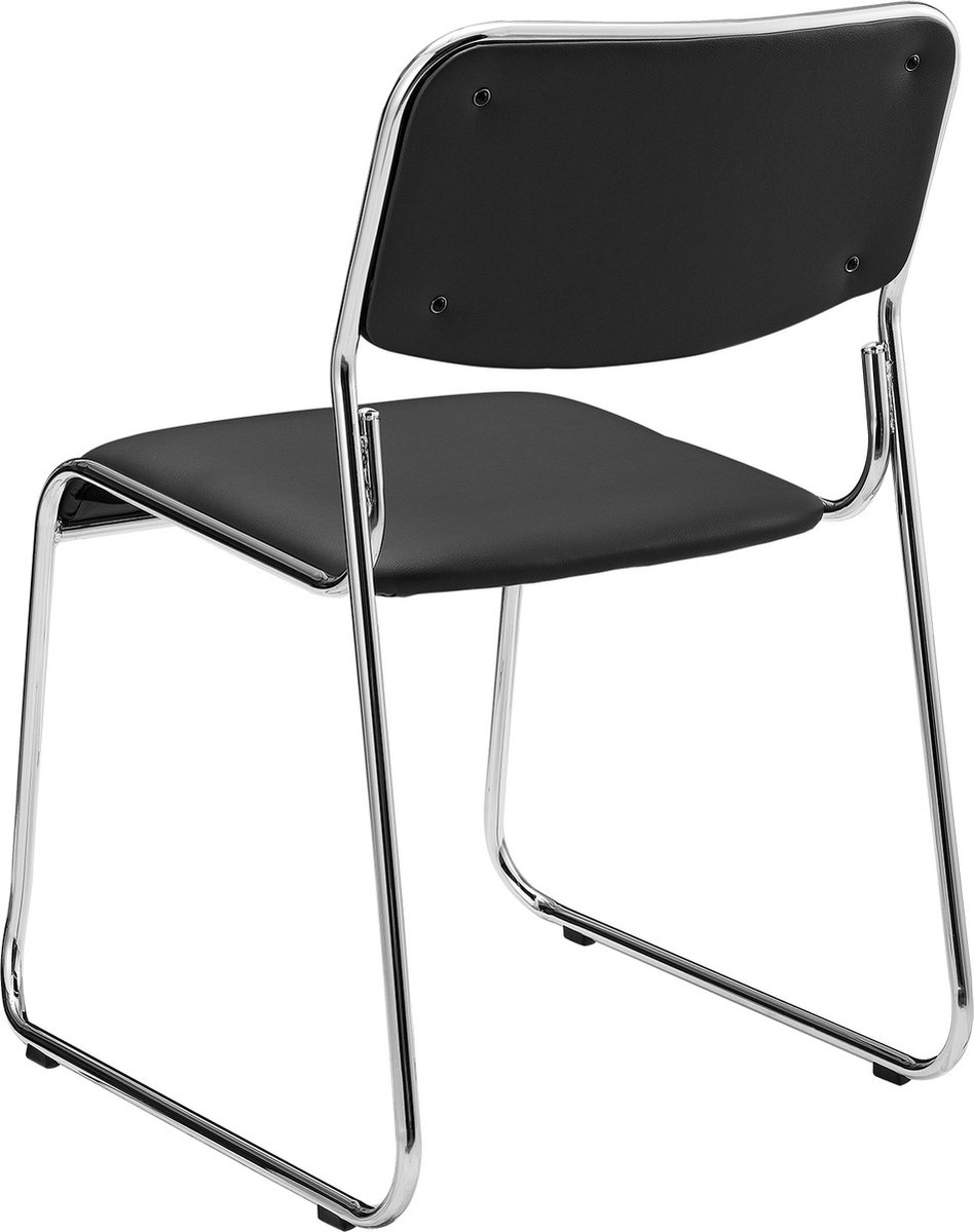 Bureaustoel Shyla - 51x77x55 cm - Vergaderstoel - Set van 4 - Zwart - Minimalistisch design