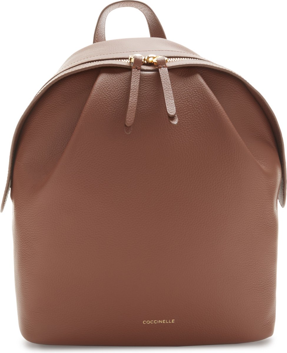 COCCINELLE Leren Vrije tijd rugzak Coccinelle Soft Wear Backpack Grainy Leather Brule / Noir Terracotta