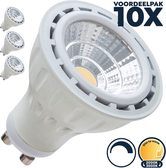 Pack économique 10x spot LED GU10 dimmable pour réchauffer 5W - Pro