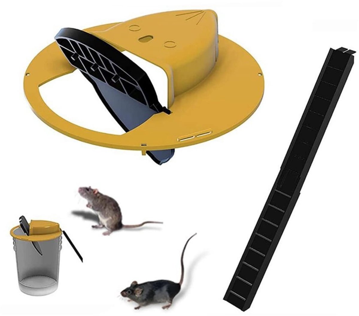 Dailygoods- Muizenval met Automatisch Deksel - Muizenval Emmer - Diervriendelijke Muizenval - Veilig voor Kinderen - Tot 30 Muizen. - Muizenvanger