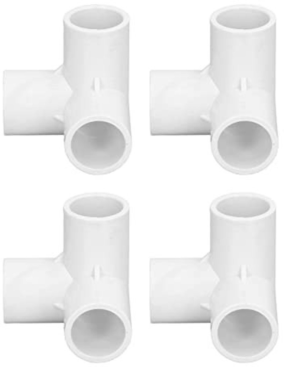 Dailygoods- Buisfitting 3-weg - 10 Stuks Buisconnector - PVC-kunststof - Haakse T-hoekconnector - 20 Mm Binnen - Praktisch en Effectief - Pvc Connector