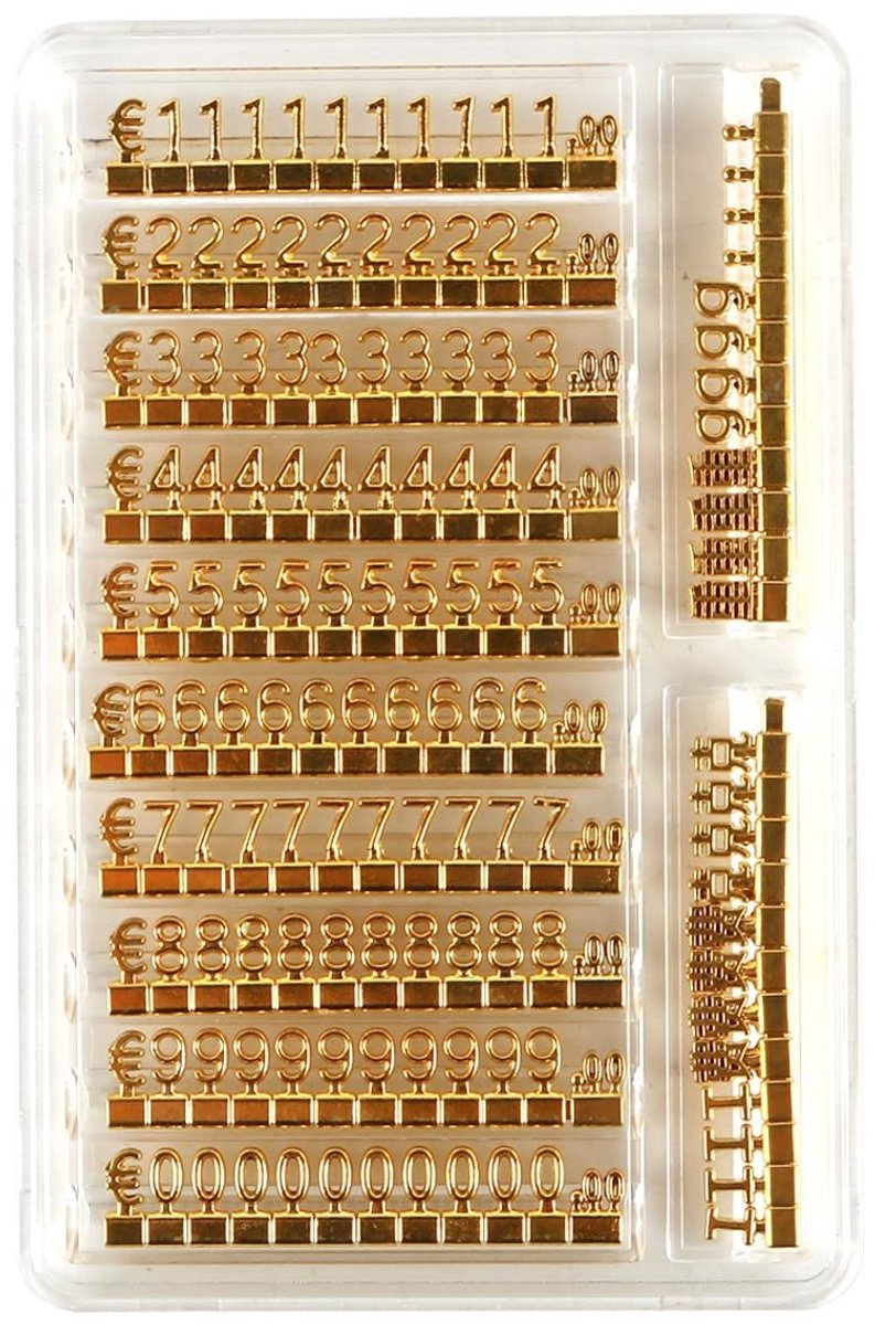 Dailygoods- Prijskaartjes 3D-metaal - Prijsstickers - Prijslabels - Prijskaarthouder - Displayborden - 10 stuks goud