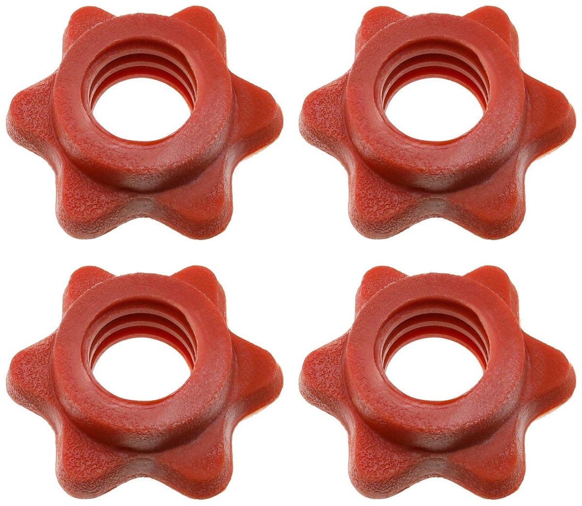 Dailygoods- Halsbanden 4 Stuks - 25 mm - Kunststof - Rood - Duurzaam - Geschikt voor Gewichtheffen - Haltermutsen