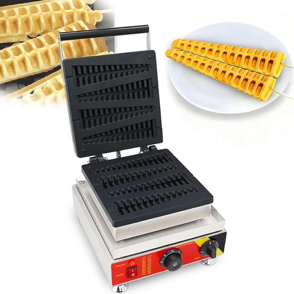 Wafelijzer - Apparaat - Desserts Maken - Dubbele Controle - 1600W - Zilver