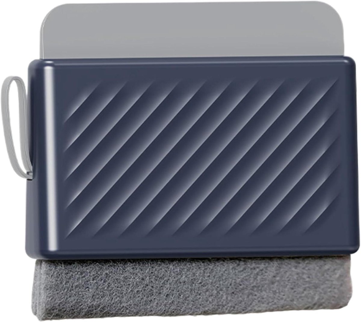 Raamreiniger Trekker - Glasreiniger Spiegeltrekker - Streeploos Schoonmaken - Flexibele Borstelkop - 14 x 12.4 cm - Blauw