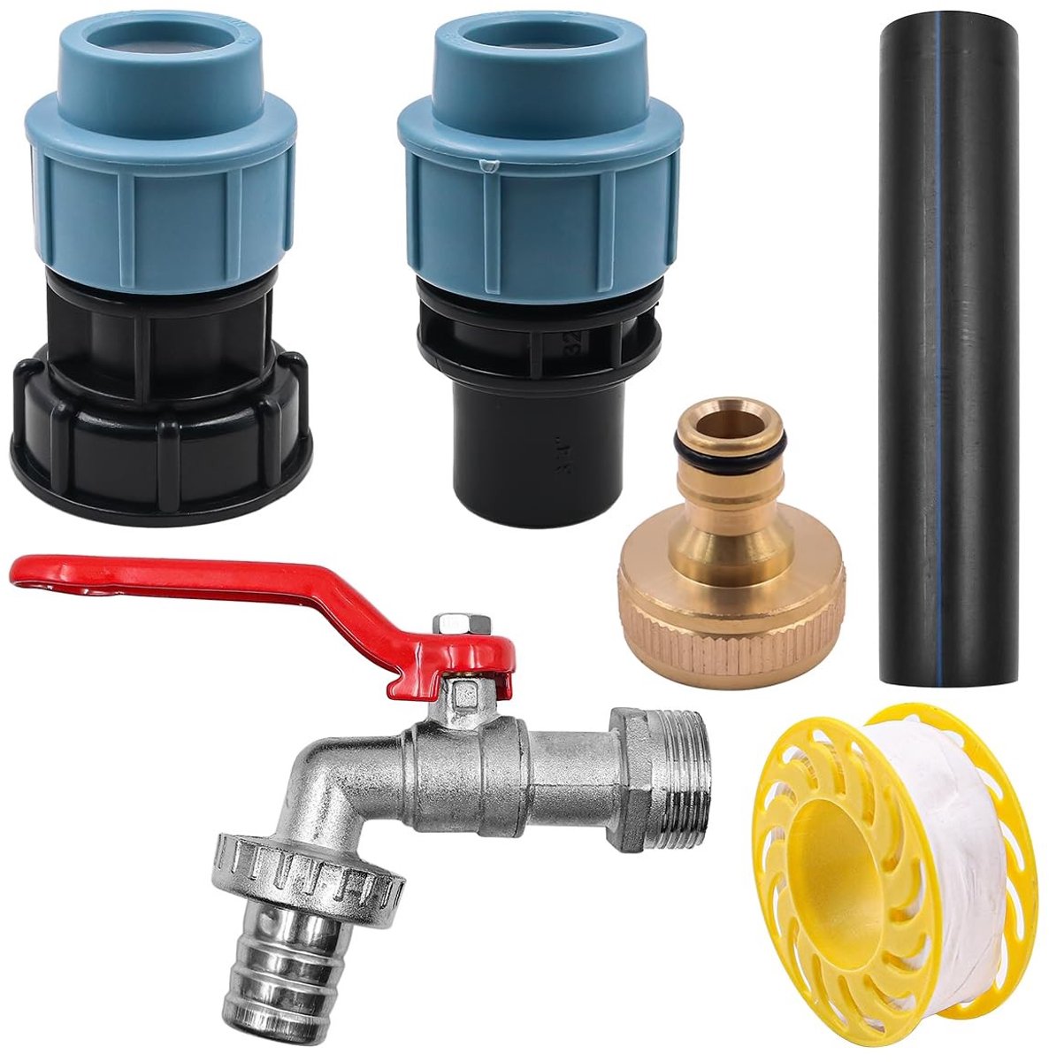 VLEMICO zwanenhals - 3/4 inch uitlaatkraan - Lichtgewicht en gebruiksvriendelijk - AEU1925 - Messing adapter - Geschikt voor regenwaterta...