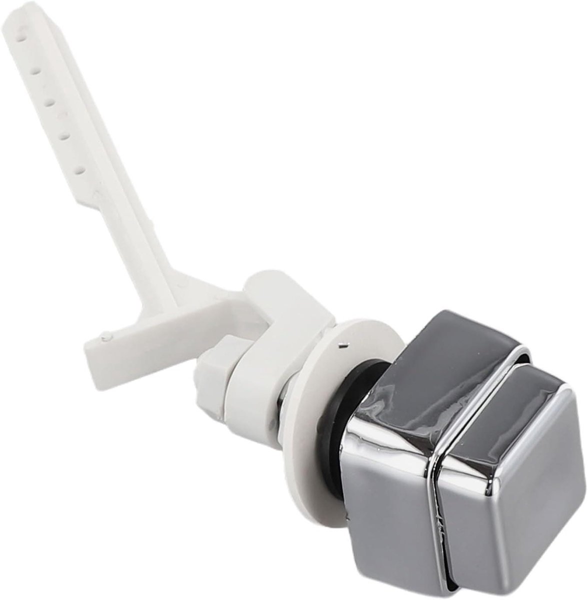 Toiletknop - Spoelknop - Waterbesparing - Zijmontage - Standaardmaat - Zilver Wit