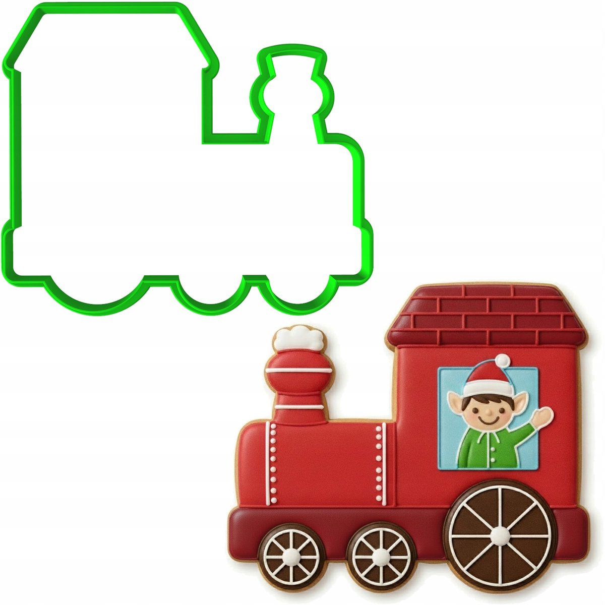 Kerstkoekjesvorm Trein 12cm - Uniek Design voor Feestelijke Baksels