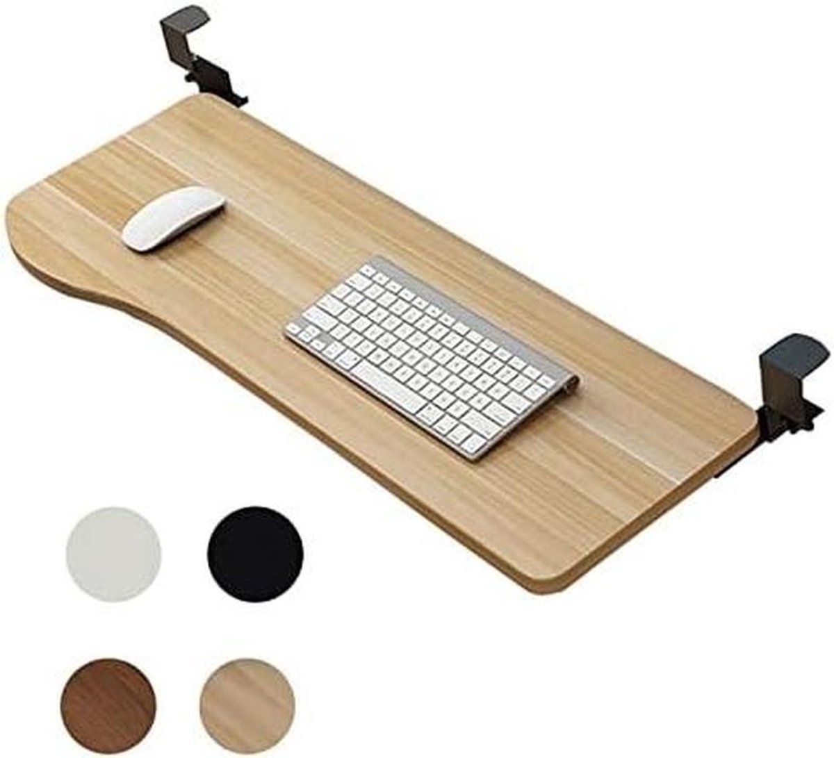 Toetsenbordlade Onder Bureau - Bureauverlenger Plank - Bureau Organiseren - Soepel Schuivend - 52/65/75cm - Houtkleur