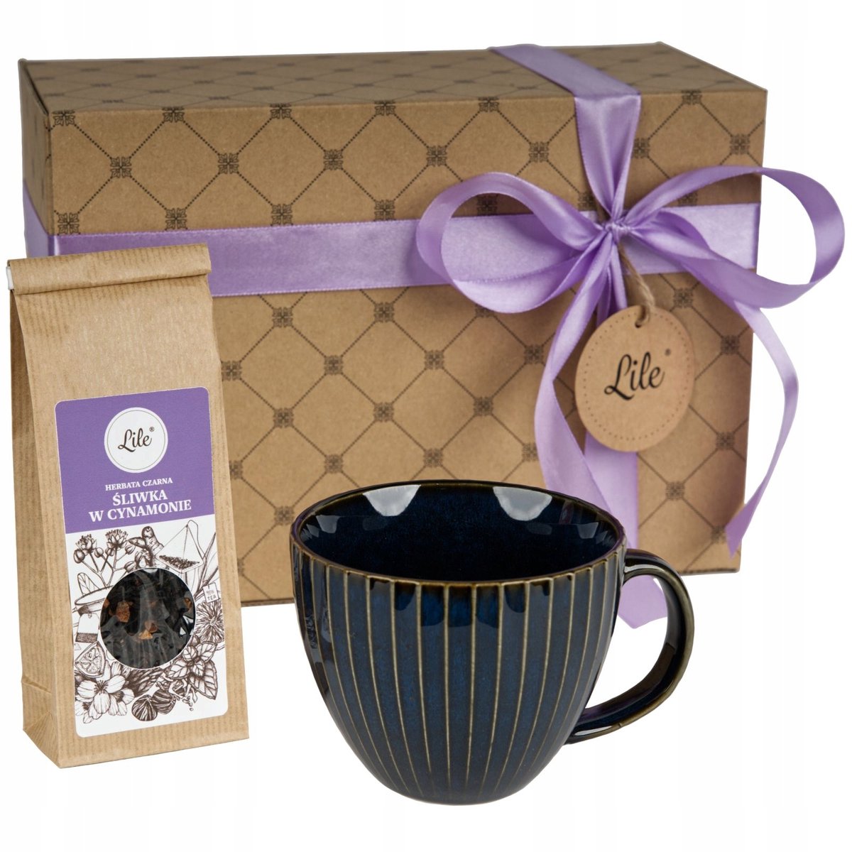 Luxe Porseleinen Kop met Thee: Pruim & Kaneel – Perfect Cadeau