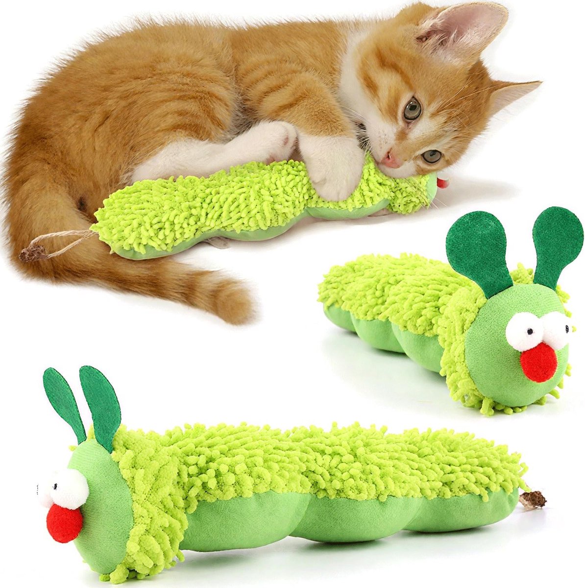 Oneay Kattenspeeltje met kattenkruid | Interactief kattenspeeltje voor zelfstandigen | Zacht pluche kussen | Voor gebitsverzorging en activiteit van de kat