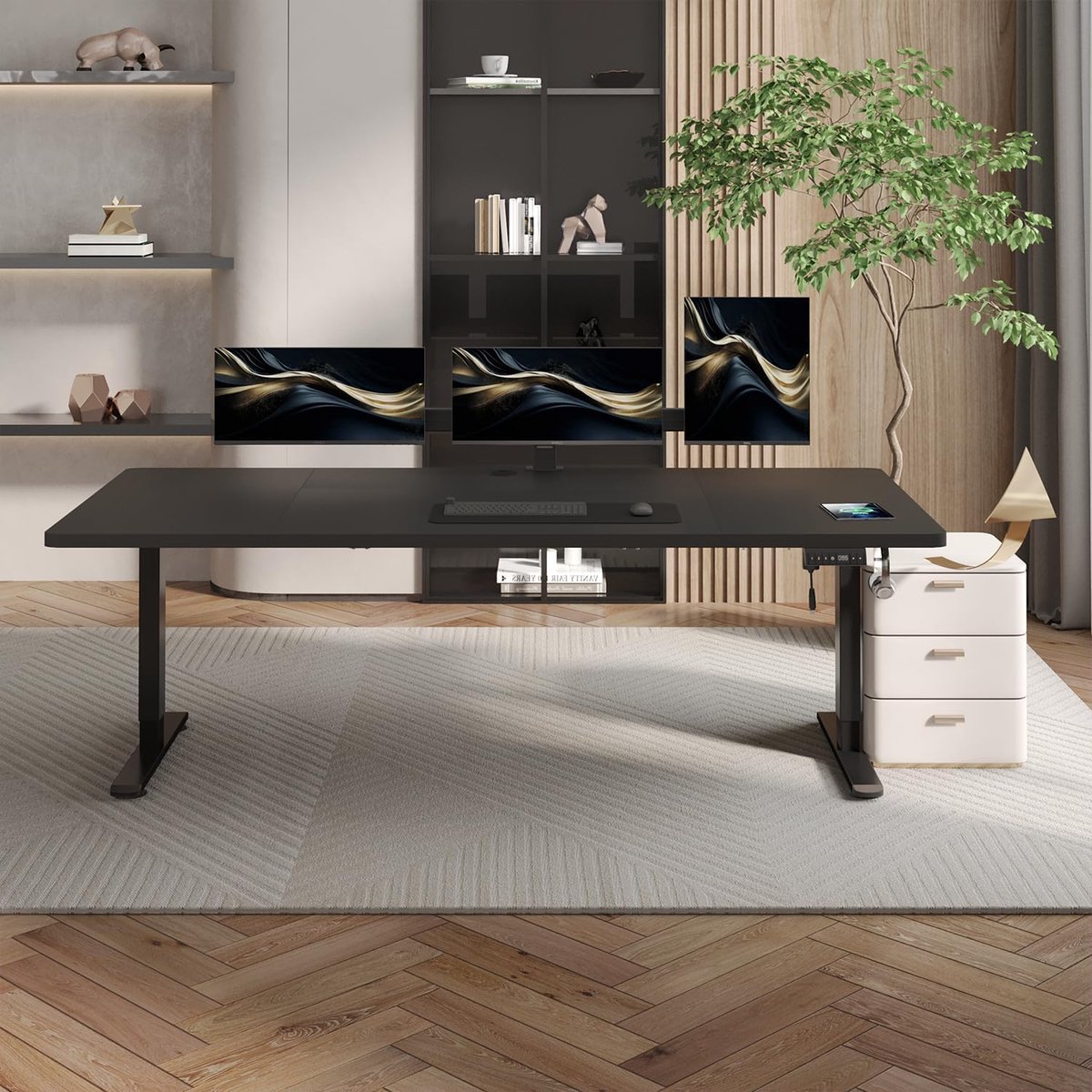 ErgoLift ProMax Elektrisch Zit-Sta Bureau 200 x 80 cm met USB, Kabelgoot & Geheugenstanden (Mobili Bella)