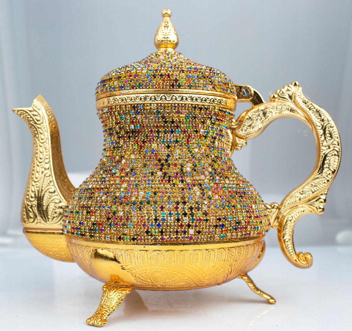 Turkse theepot met kristallen - luxe handgemaakte decoratie