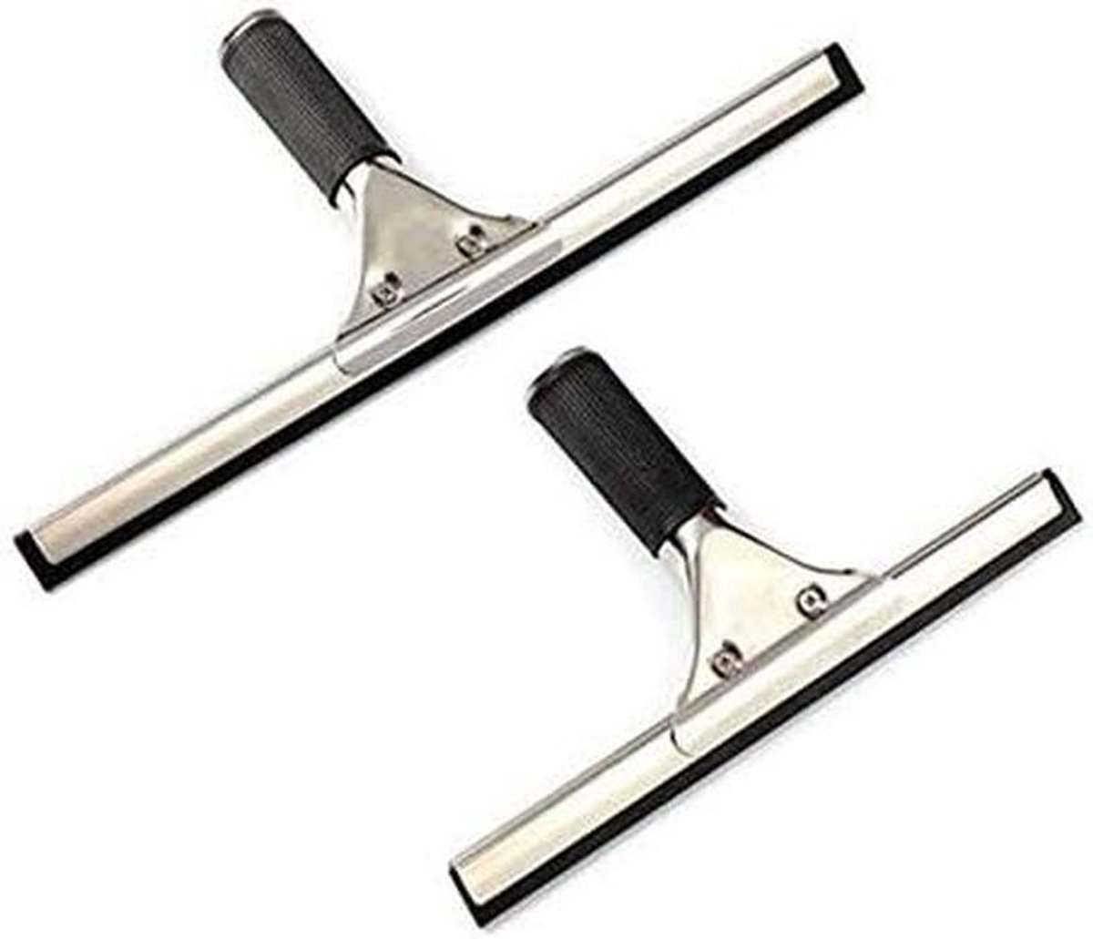 Douchewisser - Ramenwasser - Gladde oppervlakken reinigen - Roestvrijstalen handgreep - 35cm - Zilver