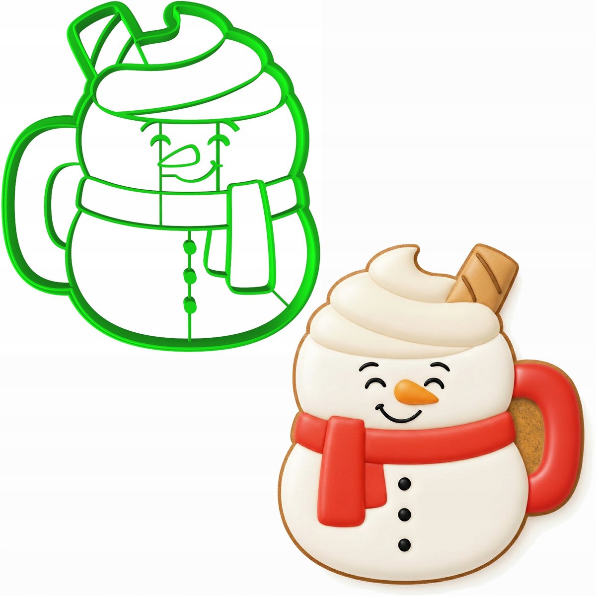 Kerstkoekjesvorm Sneeuwman Mok 10cm - Bakken met Plezier