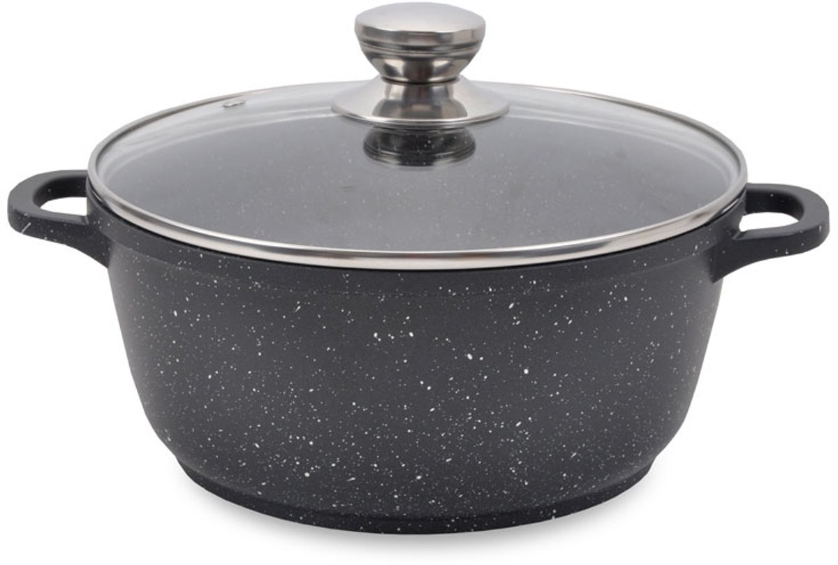 Maestro Aluminium Pan met Deksel - 28cm, 6L, Anti-aanbak