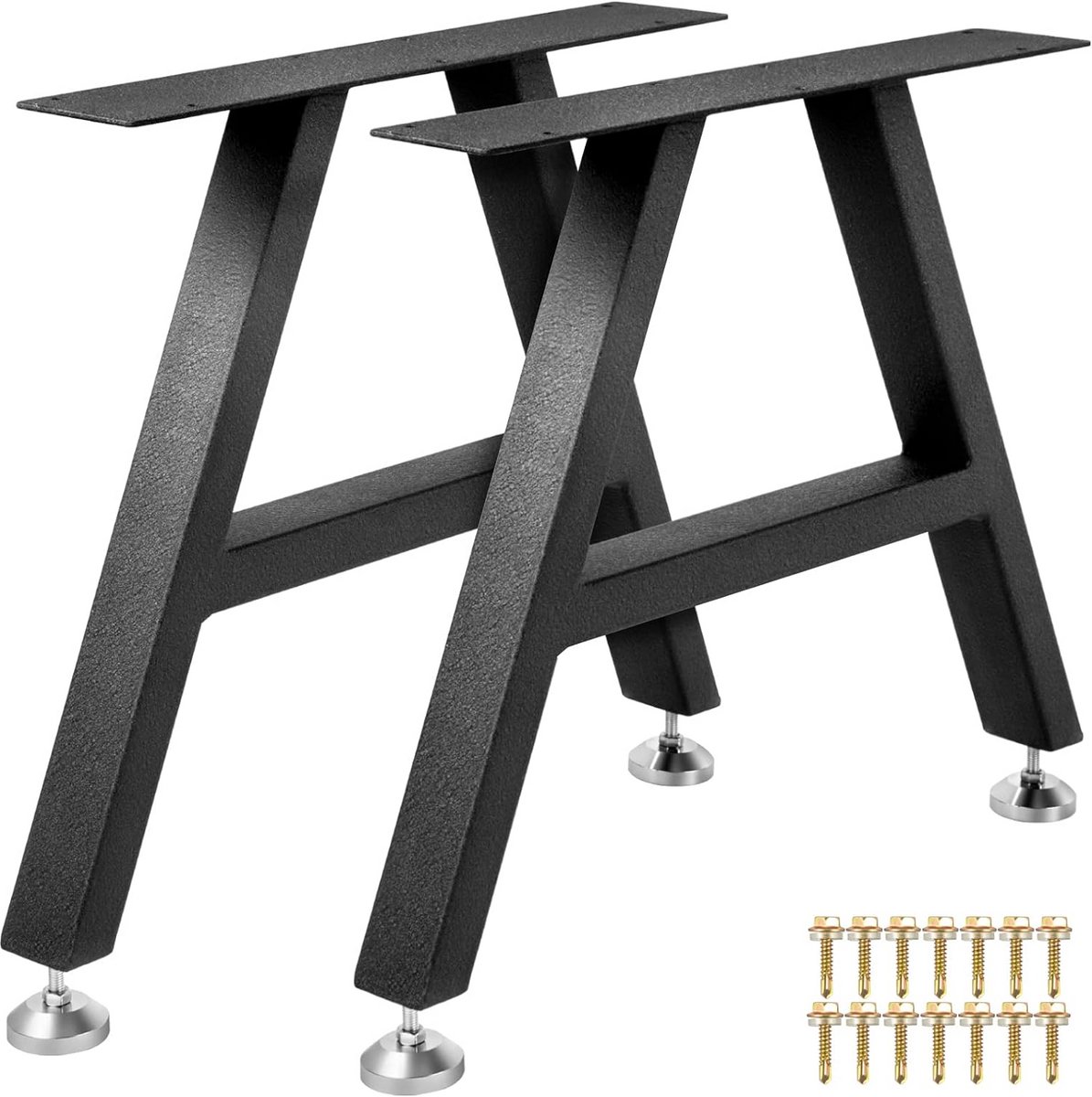 Industriële Tafelpoten Set van 2 - X-Vorm / H-Vorm - Zwart Gepoedercoat Staal - Modern Design voor DIY Eettafel, Bureau of Bank - Onderstel B-Stijl