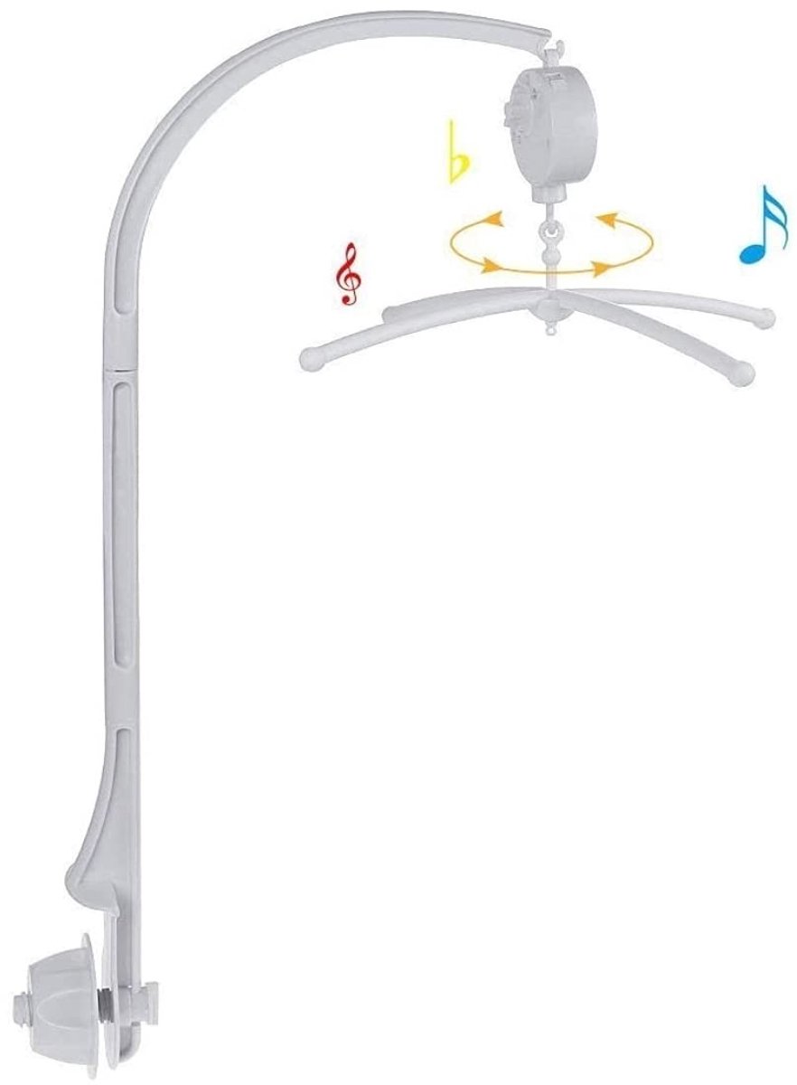 Dailygoods- Muziekdoos Baby - Muziekdoos Mobiel - Arm Houder - Totale Hoogte 66 cm - Totale Breedte 33 cm - Kunststof, Zachte Randen