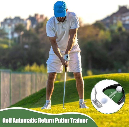 Golf Putting Trainer - Putting Machine - Consistente Training - Automatische Terugkeerfunctie - 35.5 cm Lengte - Zilver van GOLF — afbeelding 4