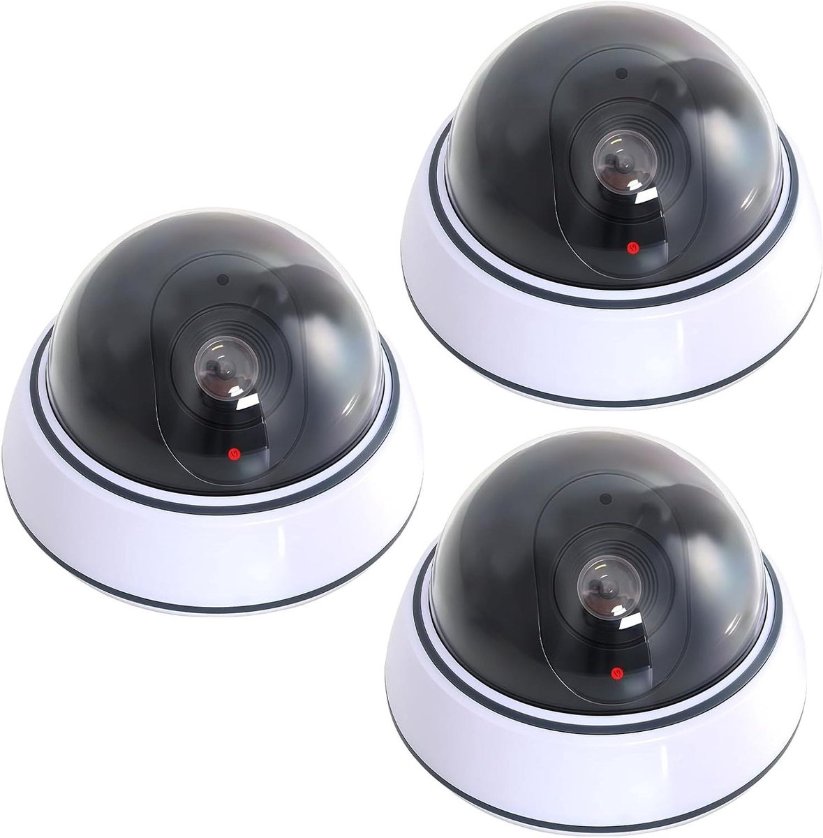 Dummy Camera Set - Attractieve Beveiliging - Diefstal Afschrikken - Knipperend LED Licht - 3 Stuks - Wit